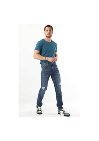 Resim Erkek Dizi Yırtık Jean Pantolon Mavi 001 