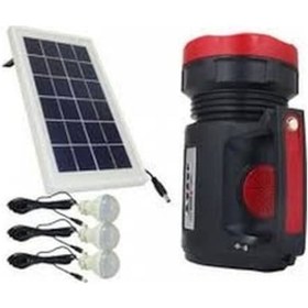Resim Gold Silver 345 Güneş Panelli Radyolu 3 Ampullü Çok Amaçlı Solar 