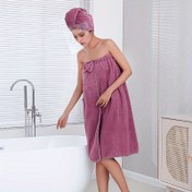 Resim Yetişkinler için yumuşak ananas ızgaralı göğüs banyo havlusu, ev tipi hızlı kuruyan ve emici kadın banyo havlusu ile banyo eteği 