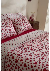 Resim Karaca Home Amour Bliss %100 Pamuk Çift Kişilik Nevresim Takımı Kırmızı Kırmızı 