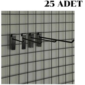 Resim 25 adet 10 Cm Tel Pano Kancası Raf Askısı Siyah 