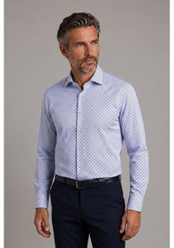 Resim Bisse Mavi Regular Fit Cepsiz Uzun Yaka Gömlek Gmars261071 35 