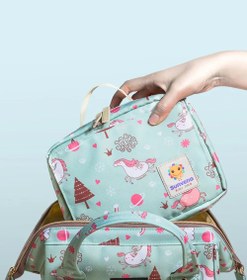 Resim Orta Boy Yeşil Bebek Bezi Değiştirme Çantası 