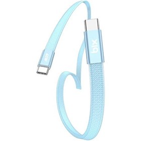 Resim Bix TSC2CC Type-C to Type-C 3A 60W 480Mbps Örgülü ve Şeffaf Silikonlu Hızlı Şarj ve Data Kablosu 1 M Mavi 