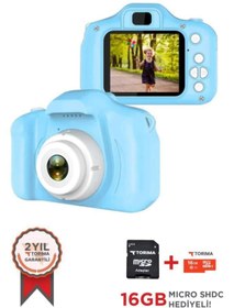Resim Torima Dijital Fotoğraf Makineleri Çocuk Kamerası 1080P Hd Sd Kart Hediyeli CMR7 Mavi 