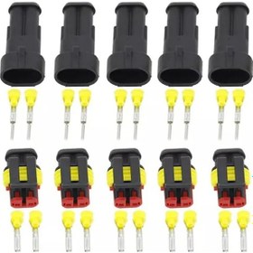 Resim Buhara Elektronik 5 Adet 2 Pin İkili Süper Seal Konnektör Su Geçirmez Soket 