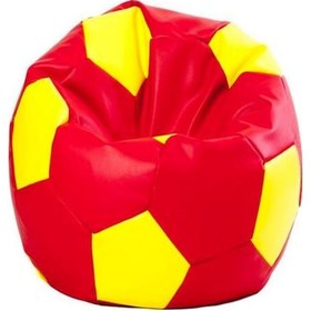 Resim Xl Büyük Boy Futbol Topu Puf Armut Koltuk Suni Deri Sarı 