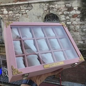Resim Lüks Pembe Saat ve Tesbih Kutusu | Kişiye Özel Tasarım - Yurtiçi kargo ve Aras kargo ile gönderim yapıyoruz / Sizin memnuniyetiniz bizim için çok önemli / intl 