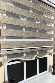 Resim StorBurada Zebra Stor Perde Kahverengi Etek Dilimli Z-STB400V05 Kahverengi 30 x 200 