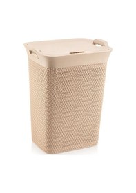 Resim Omnipazar Sy-4630 Plastik Safir Kirli Çamaşır Sepeti 55 Lt Bej 