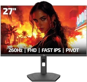 Resim GamePower Lunis L60 27'' 280Hz 0.5Ms Fast IPS FHD RGB Pivot Gaming Monitör (Sıfır Ölü Piksel Garantili) 