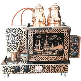 Resim Maraton Elektrikli Bakır Çay Kazanı Iki Demlikli Çay Ocağı Kazanı 