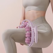 Resim 1 adet 26 tekerlekli Yoga Masaj Silindiri, Düz Renk Yoga Masaj Silindiri, Kas Gevşetme ve Vücut Şekillendirme için Uygun 