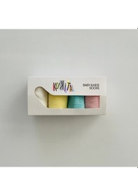 Resim Kukita 4'lü Bebek Çocuk Candy Kaydırmaz Tabanlı Çorap - Çok Renkli 