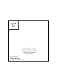 Resim Dübel-vida Seti, Beyaz Dübel 12 Mm, 6,0x100 Yhb Sunta Vidası, 10 Adet 