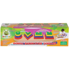 Resim Nessiworld KR006 Woodoy Renkli Geometrik Şekiller -Karsan Oyuncak 