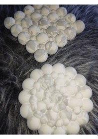 Resim Kabarcık Bardak Altlığı Set Gri Beyaz 