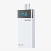 Resim Bwoo 20000 mAh Göstergeli Taşınabilir Hızlı Şarj Cihazı Dahili Type-C Ve Lightning Kablolu 