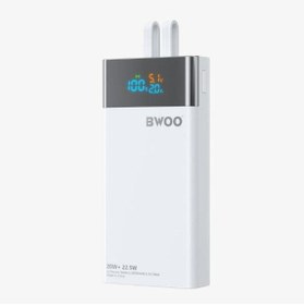 Resim Bwoo 20000 mAh Göstergeli Taşınabilir Hızlı Şarj Cihazı Dahili Type-C Ve Lightning Kablolu 