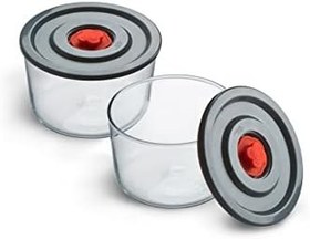 Resim Simax Yuvarlak 2’li Borosilikat Cam Saklama Kabı Seti, 0.35 L x 2, 116×76 mm, Sızdırmaz Kapak, Mikrodalga-Fırın-Buzdolabı-Bulaşık Makinesi Uyumlu 