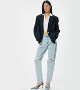 Resim Rahat Kesim Yüksek Bel Kot Pantolon - Mom Jeans 