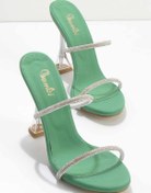 Resim Bambi Mat Yesil Saten Kadın Terlik K04527995338 