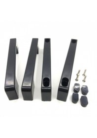 Resim Siyah Duşakabin Kulp Seti 2 İç 2 Dış Çift Kapak Kulbu Plastik Siyah 