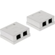 Resim Lovıver 2 Adet CAT5E Yüzey + Geri Duvara Montaj Ağı Ethernet Çift Bağlantı Noktası 8P8C (Yurt Dışından) 