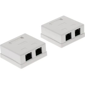 Resim Lovıver 2 Adet CAT5E Yüzey + Geri Duvara Montaj Ağı Ethernet Çift Bağlantı Noktası 8P8C (Yurt Dışından) 
