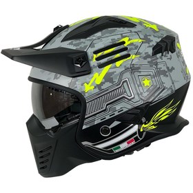 Resim Sway X2 Tokyo Trooper Modüler Full Face Çene Sökülebilen Motosiklet Kaskı 