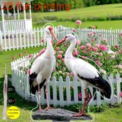 Resim Bohem Tarzı Beyaz Tavuskuşu ve Horoz Bahçe Süsü - Sanatçı Hayvan Temalı Dış Mekan Dekorasyonu için Noel, Avlu, Çiçek Yatakları & Bonsai - Dayanıklı Hava Koşullarına Dirençli Malzeme, Elektrik Gerekmez, Arkadaşlar & Aile İçin İdeal Hediye, Detaylı Tüy Tasarımı, Düz 2D 