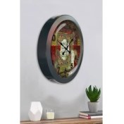 Resim Bahat Salon Ofis Duvar Saati Gri Metal Çerçeve 36 cm 