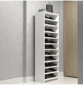 Resim Kenzlife Ayakkabılık Konevi Mat Beyaz Suntalam 170 060 30 Otuzüç Çift Ayakkabı Kapasitesi Arkalıksız Beyaz 