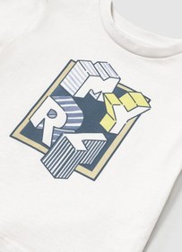 Resim Mayoral Erkek Bebek Baskılı Tshirt Beyaz 