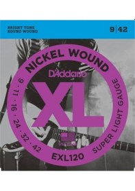 Resim D'addario Exl120 Super Light Elektro Gitar Teli 9-42 