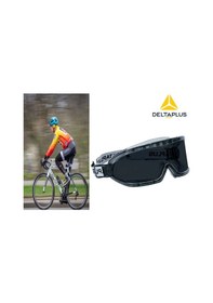 Resim Tam Kapalı Havalandırmalı Antifog Füme Lens Bisikletçi Gözlüğü Am-as-uv400 Siyah 
