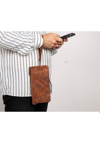 Resim Majeste Rust Brown Curated Deri Clutch Bag Kahverengi 