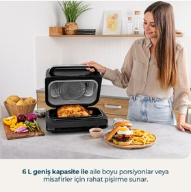 Resim CECOTEC Cecofry Firedome 6000 Airfryer 6 L Grill Teknolojili 2400W Güçlü Yağsız Fritöz Çoklu Pişirme 