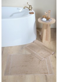 Resim Zeynep Tekstil Tyen 2 Adet Ayak Havlusu, Banyo Paspası, Havlu Paspas Bej 