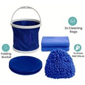 Resim Honeybeeshop Ultimate 4 Parça Araba Yıkama Seti 13l Katlanabilir Kovası Mikrofiber Eldiven Havlu 