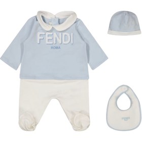 Resim Mavi Beyaz Unisex Bebek 3lü Set 