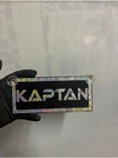 Resim HBSİ SİYAH RENK ÜZERİ HOLOGRAM RENK KAPTAN YAZILI VANTUZLU CAM SÜSÜ 