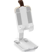 Resim CoverZone Katlanabilir Closed Box Masaüstü Cep Telefonu Tablet Standı Kaymaz Silikon Beyaz 