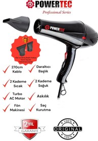Resim Powertec TR-901 Turbo Profesyonel 2500W Fön Makinesi & Saç Kurutma Makinesi 