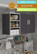 Resim Kenzlife Hazır Mutfak Castus22 Gri 060*120*22 Mutfak Banyo Dolabı Kapaklı Raflı 