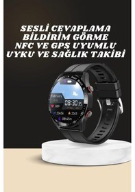 Resim Akıllı Saat Amoled Ekran Metal Ve Deri Kordonlu Uyku Ve Sağlık Takibi Titreşimli 