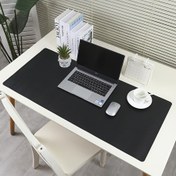 Resim 1 Adet İki Renk Seçeneği Büyük Masaüstü - Suni Deri Fare Altlığı ve Klavye Koruyucu, 59.99 cm x 26.97 cm, Siyah Dikdörtgen Tasarım, Çalışma ve İş Alanları İçin Uygun 