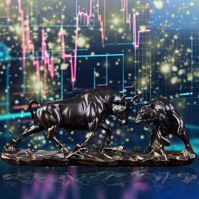 Resim 1 adet, Borsa Boğa ve Ayı Dövüşü Heykeli, Yüksek Kaliteli Reçine Süs, Finansal Masa Süsü, Ofis Sanat Süsü, Anneler Günü Hediyeleri, Ev Dekoru, Oda Dekoru 