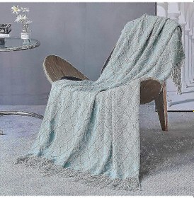 Resim Nordic Örgü Battaniye - Yumuşak, Dokulu Ve Sağlam, Avrupa'da Kanepe, Yatak Ve Noel Dekorasyonu İçin 130x230 Cm, Elmas Lotus Yeşili 