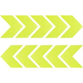 Resim Jms Araba Aksesuarları Kendinden Yapışkanlı Koruyucu Araba Dış Gövde Yansıtıcı Etiket Bant 10 Adet Sarı 